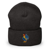 Colorful Rooster Cuffed Beanie - The Pink Pigs, Animal Lover's Boutique