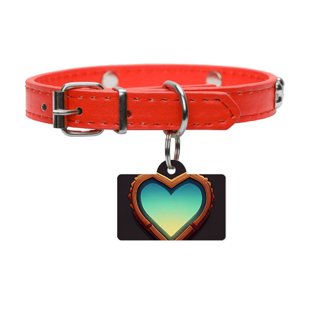 Red Heart Pet ID Tag - Video Game Pet Tag - Printed Pet ID Tag