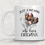 Dasha Alexander Mug Woman Who Loves Chicken Mug by Dasha Alexander