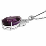 Deep Purple 32.85ct Amethyst and .57ct Diamond Pendant in 14K White Gold, Elegant & Beautiful - The Pink Pigs, A Compassionate Boutique