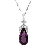 Amethyst and .57ct Diamond Pendant in 14K White Gold