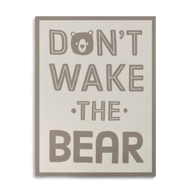 Demdaco Baby Don't Wake the Bear Woven Blanket - Nursery Keepsake *
