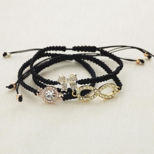 {Demdaco Fashion Jewelry Black-Round Crystal Crochet Bracelets, Quality "Love is in the Air" Collection!  Very Sweet & Cute!