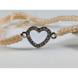 {Demdaco Fashion Jewelry Cream Heart Crochet Bracelets, Quality "Love is in the Air" Collection!  Very Sweet & Cute!