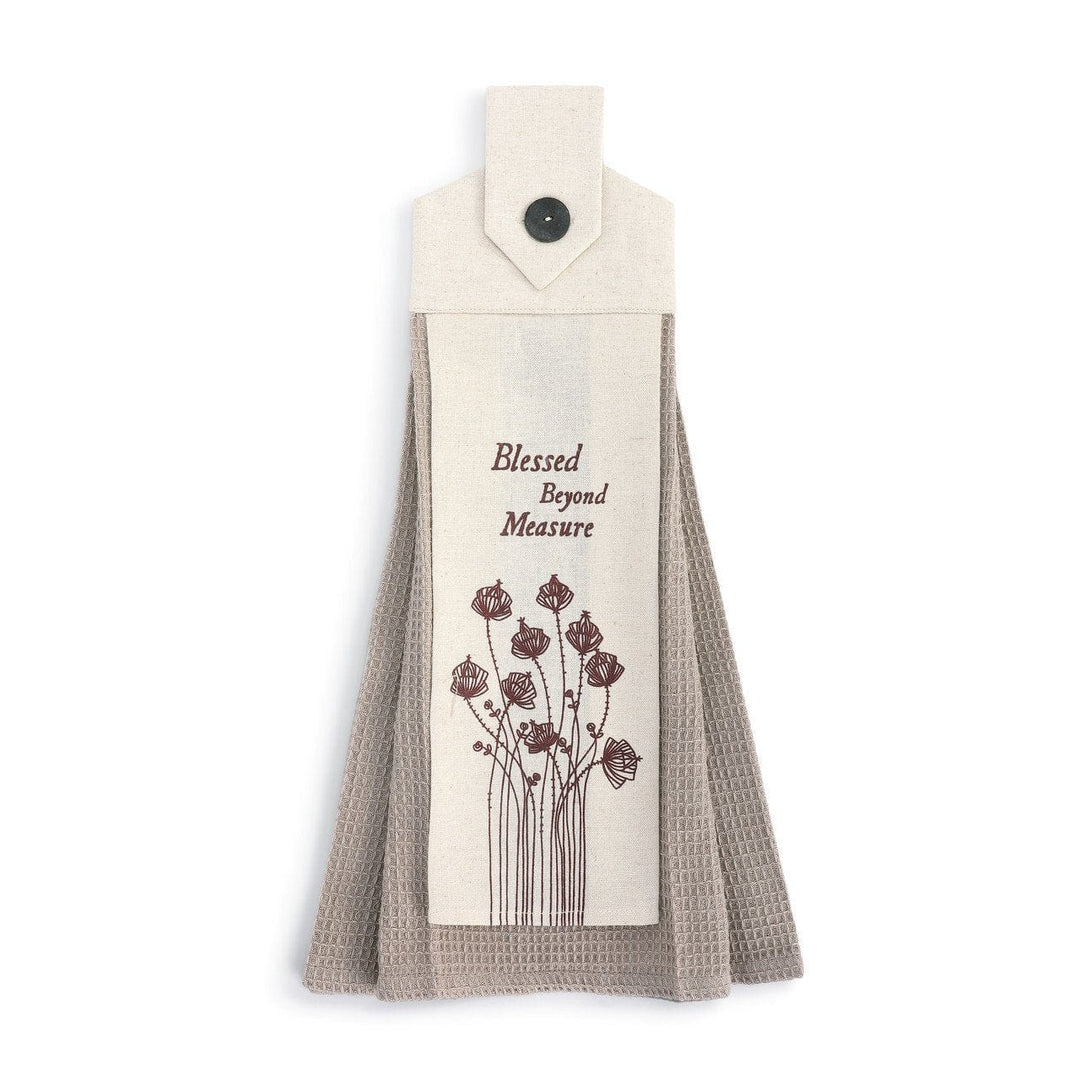 Demdaco Towels/Linens Blessed Beyond Button Loop Tea Towel