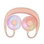 DH Gate Natural Personal Care Pink Personal Cooling Fan Neck Fan With Illumination and Aromatherapy Capable