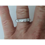 Diamond 5 Stone Anniversary Band .95ctw Of Sparkling Diamonds in 14K White Gold - The Pink Pigs, A Compassionate Boutique