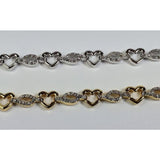 Diamond Accent Heart Bracelet in White or Yellow with REAL Diamonds! .83cts Gorgeous! - The Pink Pigs, Animal Lover's Boutique