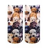 Puppies All Over Dog Faces Cute Ankle Socks *