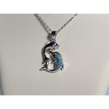 Dolphin Necklaces (4 Styles) in 925 Silver with Blue Cubic Zirconia - The Pink Pigs, Animal Lover's Boutique