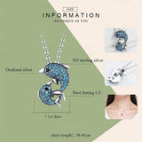 Dolphin Necklaces (4 Styles) in 925 Silver with Blue Cubic Zirconia - The Pink Pigs, Animal Lover's Boutique