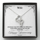 Double Hearts Necklace-Anniversary To Wife from Husband