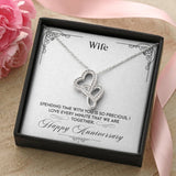 Double Hearts Necklace-Anniversary To Wife from Husband - The Pink Pigs, A Compassionate Boutique