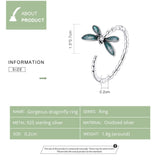 Dragonfly Ring and Earrings Fine 925 Sterling Silver  Enamel and CZ