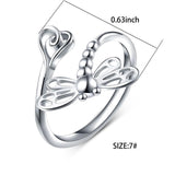 Dragonfly Ring in 925 Sterling Silver, Simple and Sweet - The Pink Pigs, A Compassionate Boutique