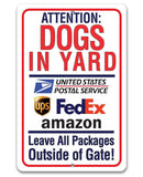 Dogs in Yard Sign for Pet Owners -Made in the USA Metal Sign