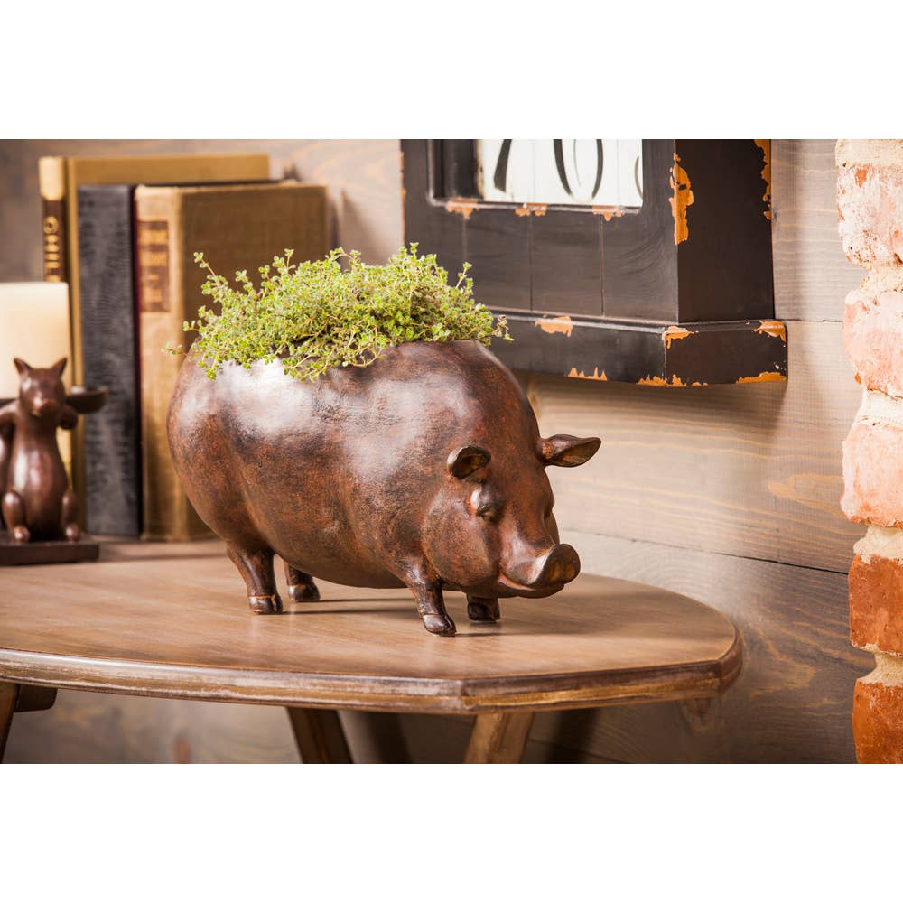 Resin Pig Planter Farm Theme Home Decor Pig Lover's