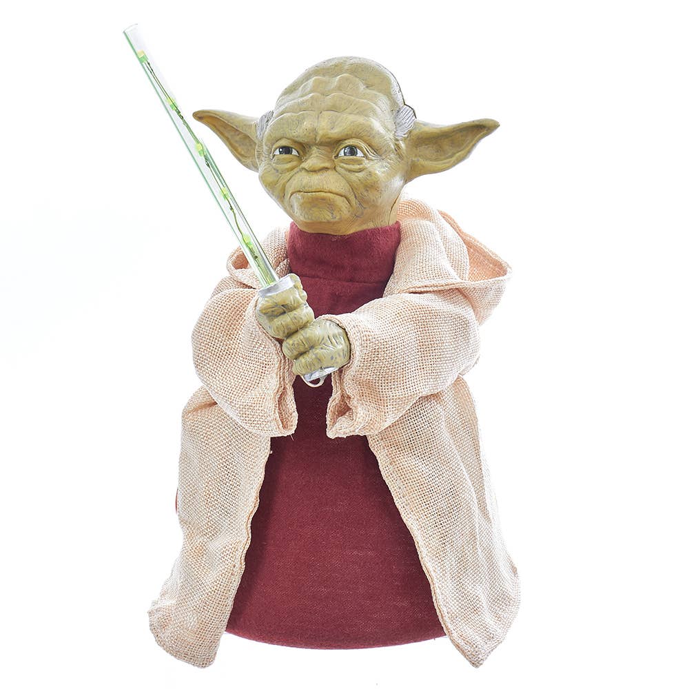 YODA W/LED LIGHT SABER TREE TOPPER - The Pink Pigs, Animal Lover's Boutique