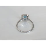 ebay Fine Jewelry Rings Aquamarine and Diamond Halo Ring, 14K Gold, Emerald Cut-Extraordinary!