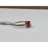 ebay rings Genuine Ruby and Diamond Solitaire in 14K Rose Gold