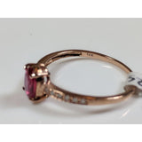 ebay rings Genuine Ruby and Diamond Solitaire in 14K Rose Gold