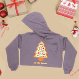 Tis the Season Women's Cropped Fleece Hoodie - Tree Cropped Hoodie for Women - Cookie Hooded Sweatshirt