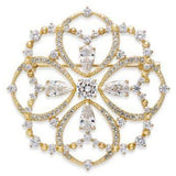 Eliot Danori/Nadri "Lisbeth" Medallion Brooch in Sparkling CZ Yellow Gold Tone 50% off - The Pink Pigs, A Compassionate Boutique