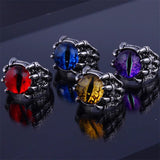Colorful Eye in Bony Claws Ring- 4 Colors!  Very Cool!