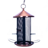 Copper Finish Mesh Metal Dual Nut and Seed Bird Feeder*