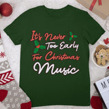 Christmas Music Heavy Cotton T-Shirt - Word Art Tee Shirt - Music T-Shirt