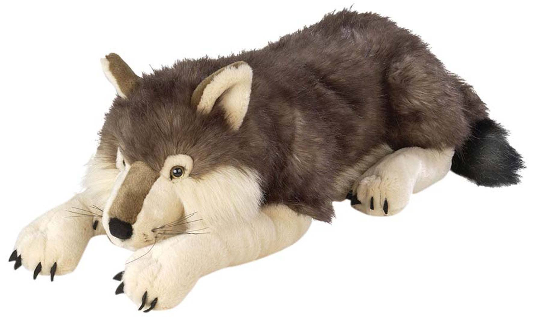 Big Plush Wolf Stuffed Animal, Realistic - 30"