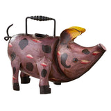 Faire-47th & Maine Decor Bubbles The Pig Metal Art Watering Can