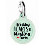 FAIRE - Bad Tags PET Breaking Hearts Pet Dog Tags Made in the USA, Recycled Metal, Glow in Dark, Waterproof *