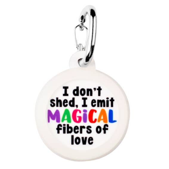FAIRE - Bad Tags PET Magical Fibers of Love Pet Pet Dog Tags Made in the USA, Recycled Metal, Glow in Dark, Waterproof *