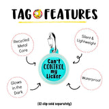 FAIRE - Bad Tags PET Pet Dog Tags Made in the USA, Recycled Metal, Glow in Dark, Waterproof *