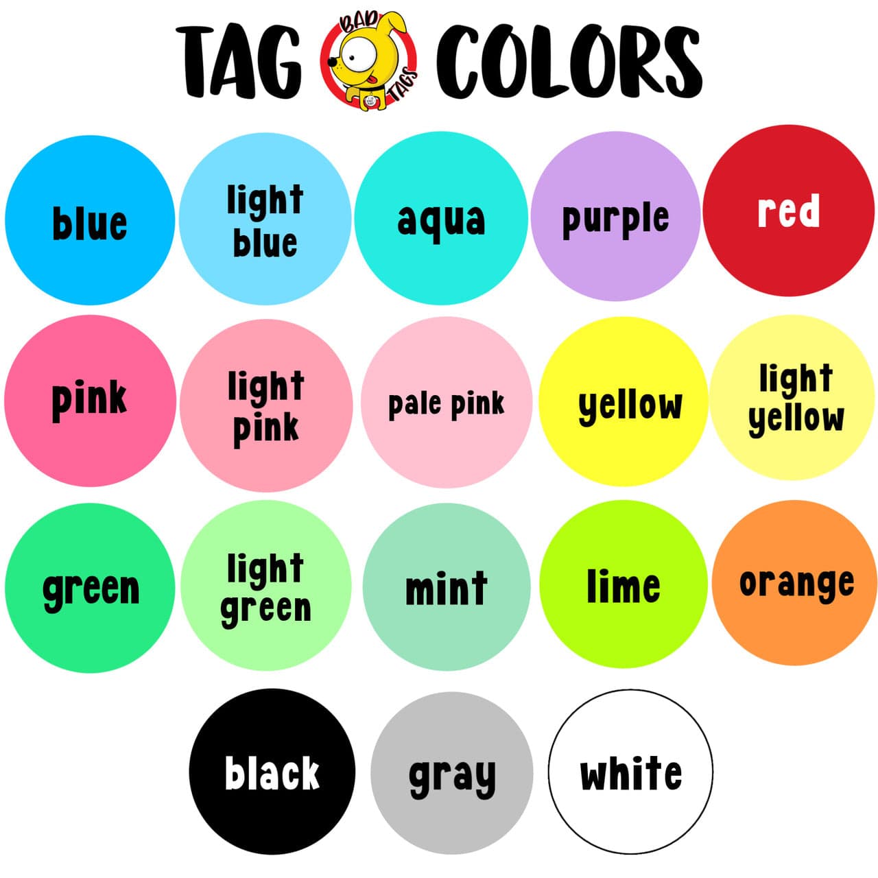 FAIRE - Bad Tags PET Pet Dog Tags Made in the USA, Recycled Metal, Glow in Dark, Waterproof *