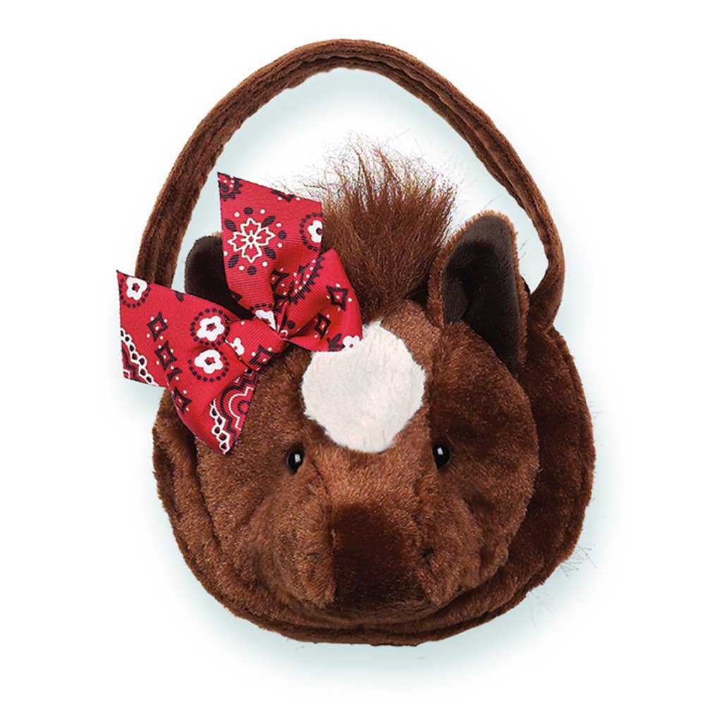FAIRE - Bearington Kids Horse Plush Purses for Little Girls Pink Kitty Cat or Horse