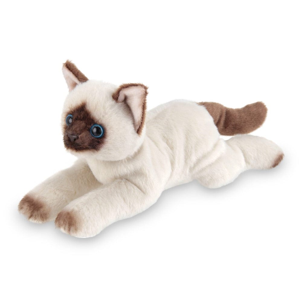 FAIRE - Bearington Plush Animals Plush Small Siamese Cat Toy Lifelike and Loveable!