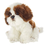 Plush Shih Tzu-Bentley by Bearington Stuffed Fluffy Brown & White Puppy Dog