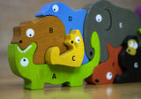 Faire-Begin Again Baby & Toddler A-Z Wooden Animal Puzzle & Alphabet Toy in One!  Eco Friendly