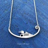 FAIRE - Close 2 UR Heart Fashion Jewelry Loon Mother Wild Bird Necklaces Stainless Steel Bar Pendant Made in the USA