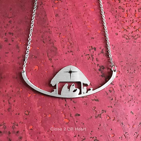 FAIRE - Close 2 UR Heart Fashion Jewelry Nativity Christian Themed Necklaces-Stainless Steel Noah, Nativity Made in the USA