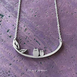 FAIRE - Close 2 UR Heart Fashion Jewelry Owls Wild Bird Necklaces Stainless Steel Bar Pendant Made in the USA