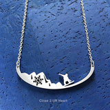 FAIRE - Close 2 UR Heart Fashion Jewelry Snowboarder Wild Adventures Stainless Steel Necklaces Handmade in the USA