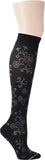 FAIRE compression socks Black with white flowers Dr Motion Everyday compression Socks