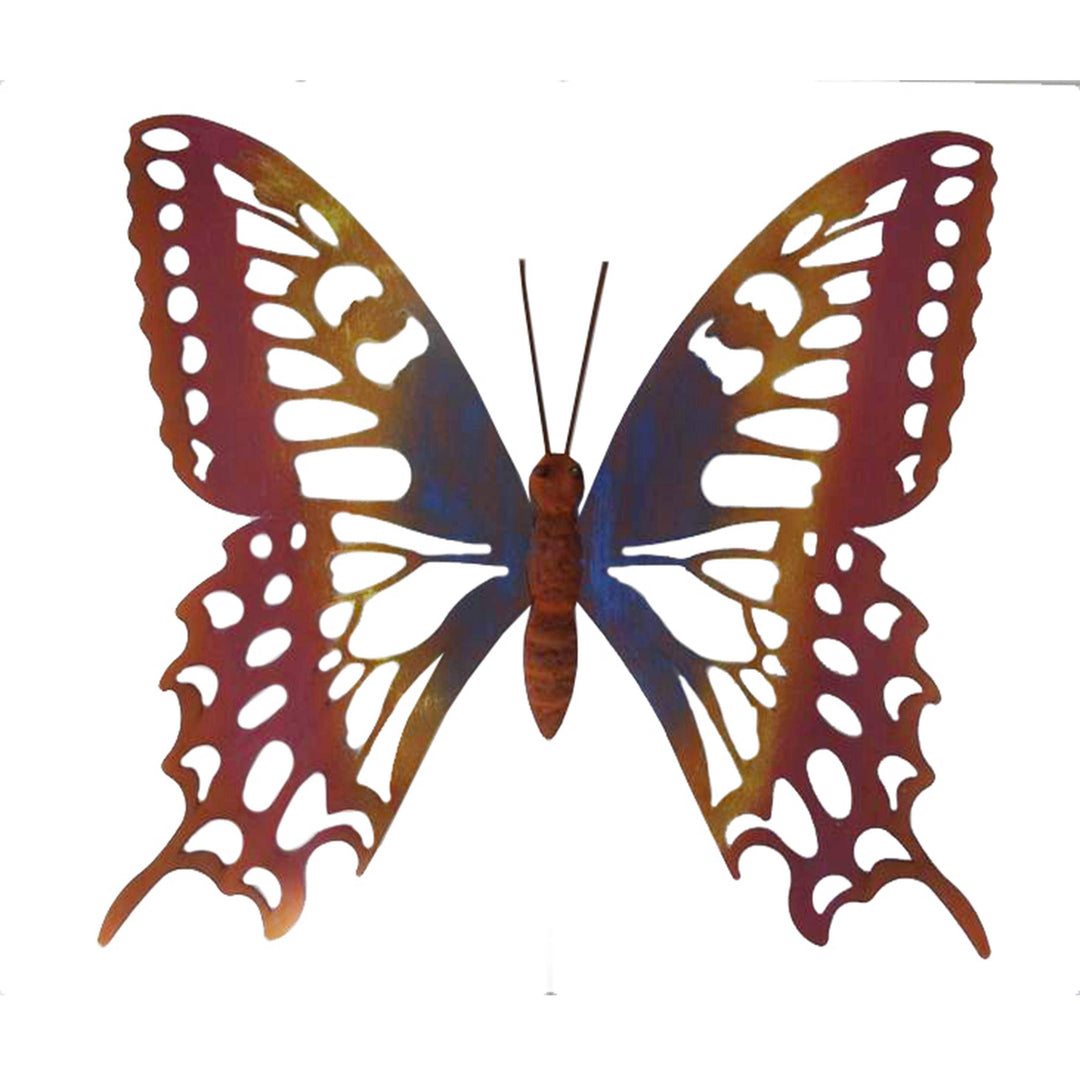 FAIRE - Continental Art Center Butterfly Metal Art Large Swallowtail Butterfly Metal Rustic Indoor or Outdoor Wall Decor
