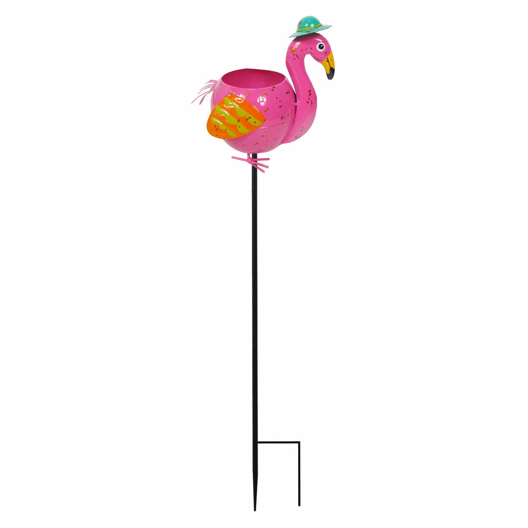 FAIRE - Continental Art Center flamingo planter colorful Mini Flamingo Planter Stake or Pot