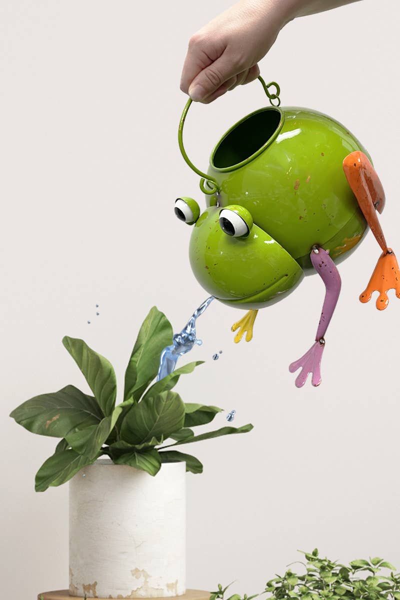 FAIRE - Continental Art Center Lawn Ornaments & Garden Sculptures Metal Pink Pig Watering Can-Continental Art Center - Colorful Enameled