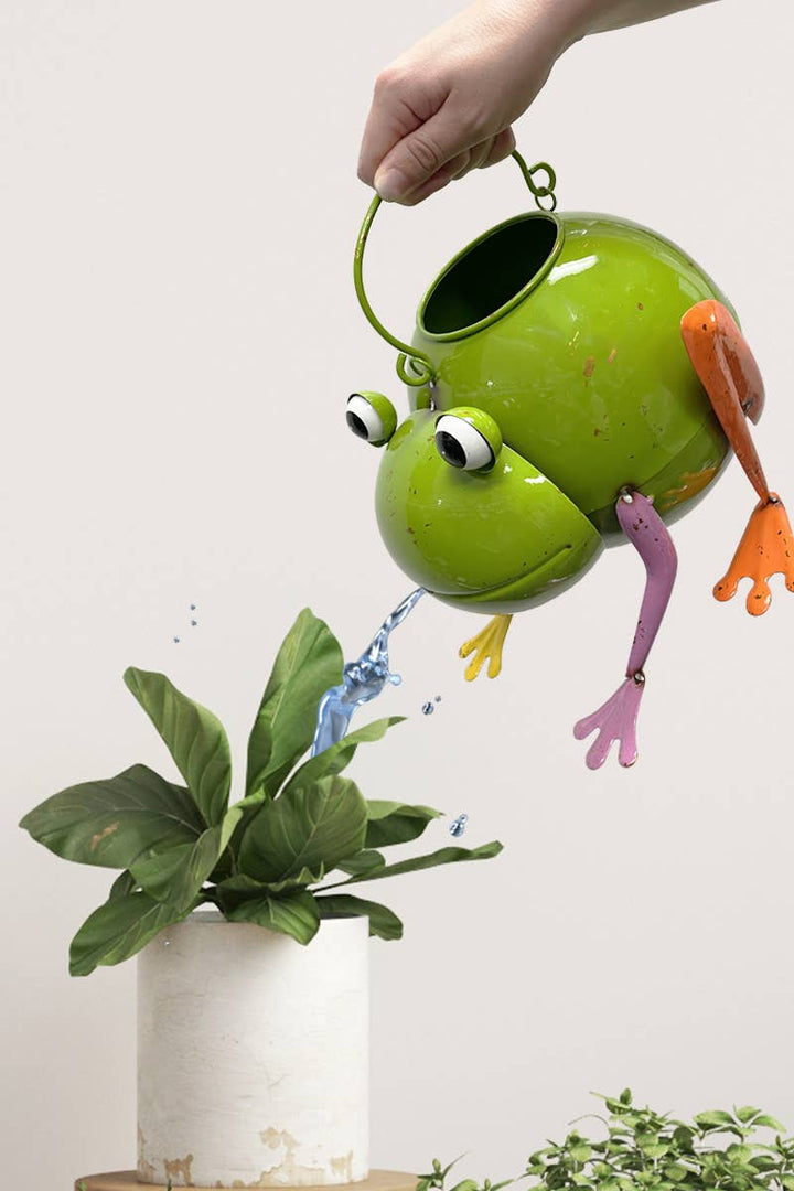 FAIRE - Continental Art Center Lawn Ornaments & Garden Sculptures Metal Pink Pig Watering Can-Continental Art Center - Colorful Enameled