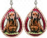 FAIRE - Copper Arts Fashion Earrings Red Doxie Lovers Earrings!  Handmade in the USA Copper Art Earrings Dachshunds